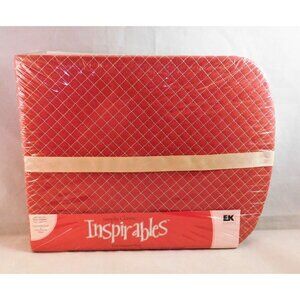 Simply Classic Inspirables 8" x 8" Quilted Scrapbook Album Red Tan Ribbon NEW